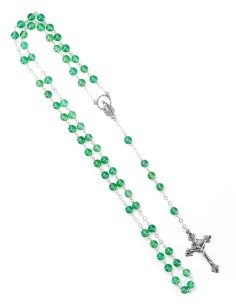 Sterling Silver Green Agate Rosary 2