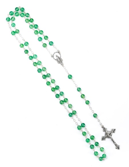 Sterling Silver Green Agate Rosary