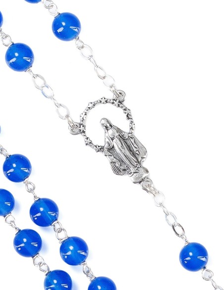 Sterling Silver Blue Agate Rosary