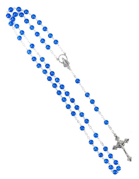 Sterling Silver Blue Agate Rosary