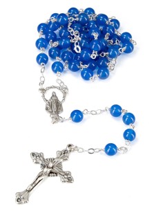 Sterling Silver Blue Agate Rosary