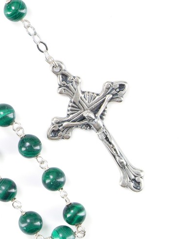 Sterling Silver Malachite Rosary