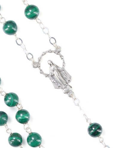 Sterling Silver Malachite Rosary