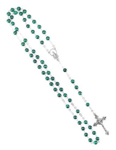 Sterling Silver Malachite Rosary