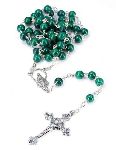 Sterling Silver Malachite Rosary