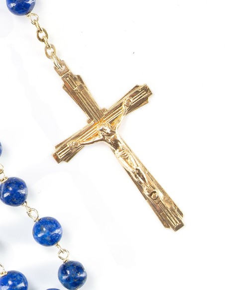 Gold Plated Sterling Silver Lapis Lazuli Rosary