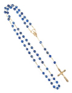 Gold Plated Sterling Silver Lapis Lazuli Rosary 2