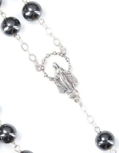 Sterling Silver Large Hematite Rosary