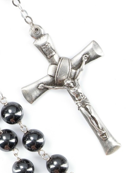 Sterling Silver Large Hematite Rosary