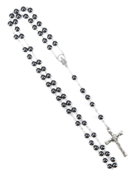 Sterling Silver Large Hematite Rosary