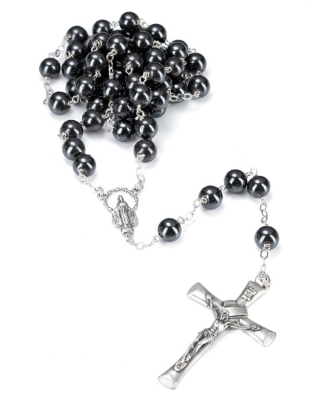 Sterling Silver Large Hematite Rosary