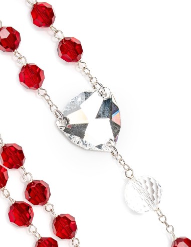 Large Red Clear Crystal Rosary