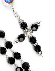 Large Black Clear Crystal Rosary 2
