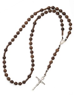 Sterling Silver Wooden Elastic Rosary 2
