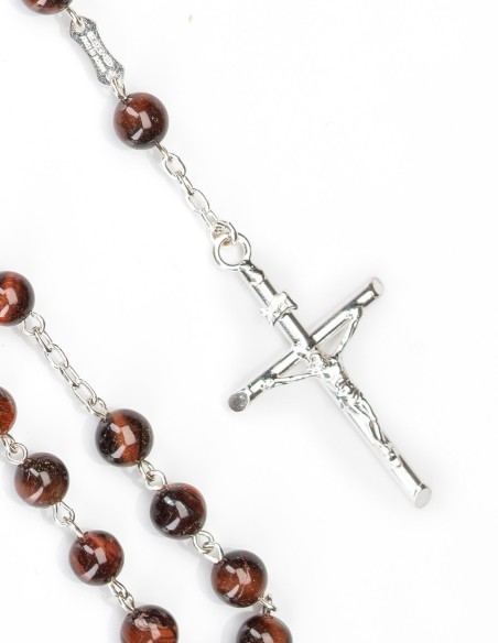 Sterling Silver Red Tiger's Eye Rosary