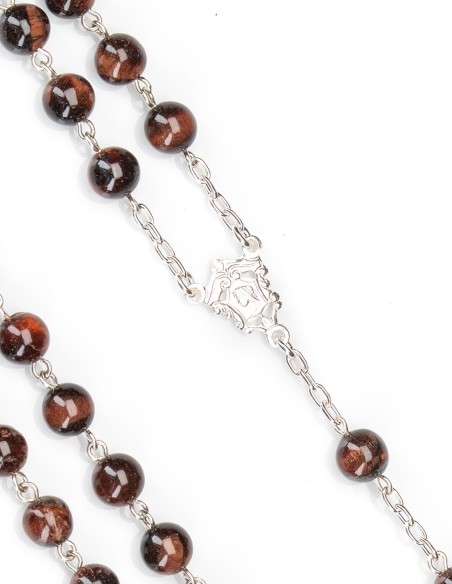 Sterling Silver Red Tiger's Eye Rosary