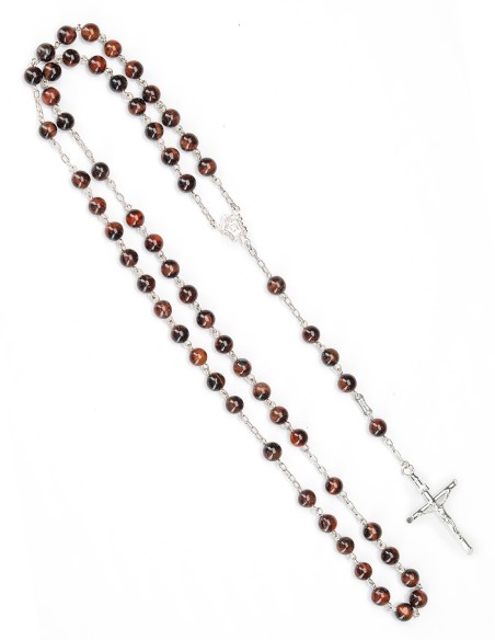 Sterling Silver Red Tiger's Eye Rosary