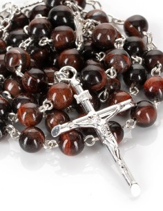 Sterling Silver Red Tiger's Eye Rosary