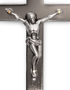 Black Chrome Steel Crucifix Pendant 2