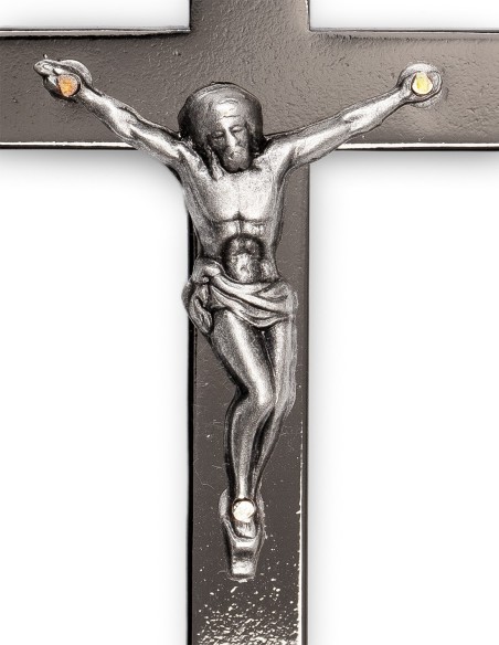 Black Chrome Steel Crucifix Pendant