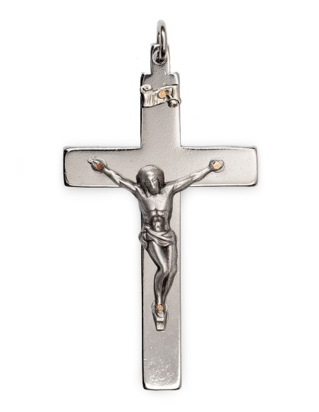 Chrome Steel Crucifix Pendant