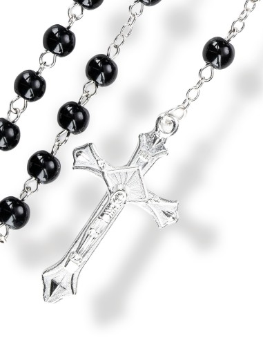 Pope Leo XIV Black Glass Rosary