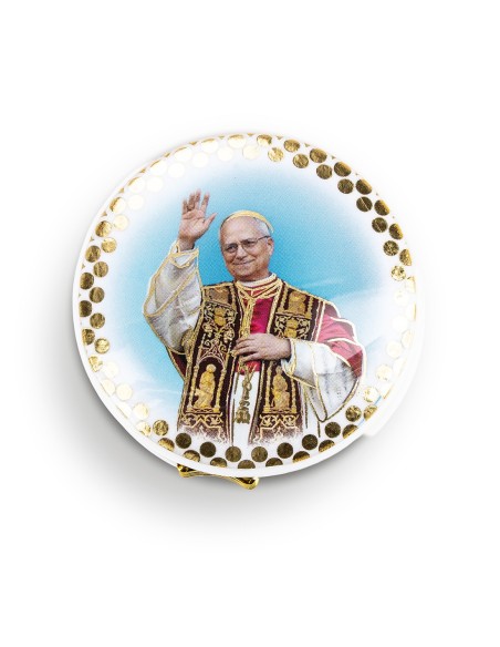 Pope Leo XIV Glass Rosary Necklace Box Set