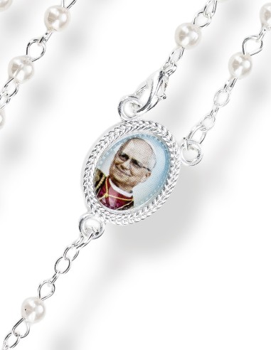 Pope Leo XIV Glass Rosary Necklace Box Set