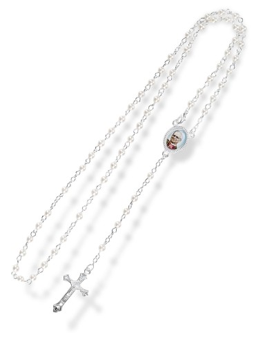 Pope Leo XIV Glass Rosary Necklace Box Set
