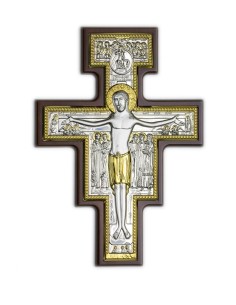 Crucifix Bilaminate Sterling Silver and Gold 0822