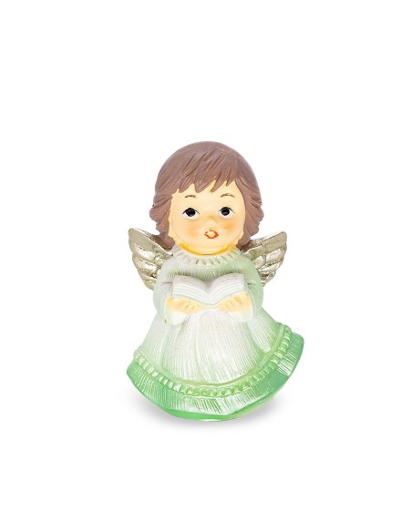 Green Reading Angel Figurine