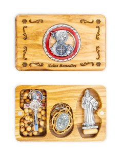 Olive Wood Rosary St. Benedict Collection Box Set 2