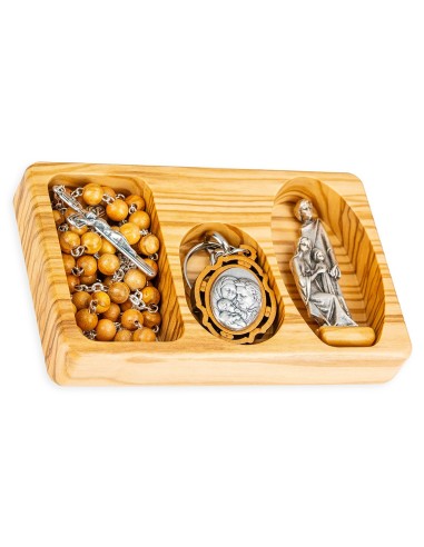 Olive Wood Rosary Holy Family 4-Piece Box Set