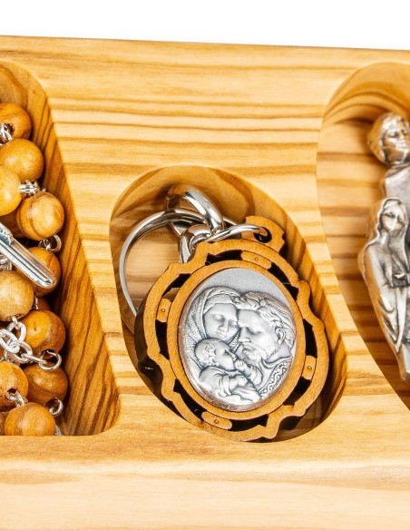 Olive Wood Rosary Holy Family 4-Piece Box Set