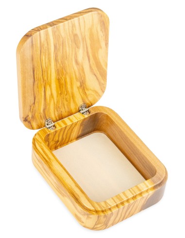 Sterling Silver Virgin Mary Child Jesus Plaque Olive Wood Rosary Box