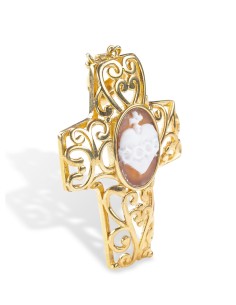 Gold Plated Cross Cameo Pendant 2