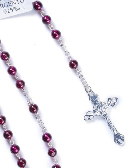 Sterling Silver Garnet Fine Rosary