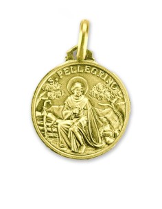 Gold Plated St. Peregrine Medal