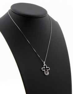 Sterling Silver Rounded Cross with Heart & Cubic Zirconia Pendant Necklace 2