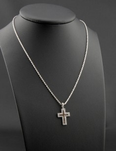 Sterling Silver Cross Cubic Zirconia Pendand Necklace 2