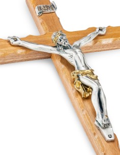 Olive Wood Crucifix Angled Routed Edges 2