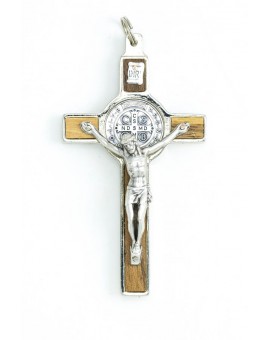 St. Benedict Crucifix light wood and metal