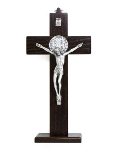 St. Benedict Crucifix light wood with base - Prestige series St. Benedict Crucifix light wood with base - Prestige series