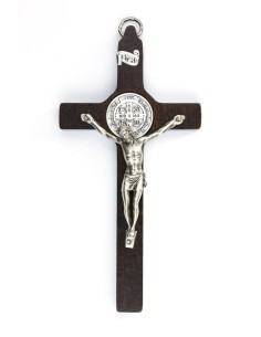 St. Benedict Crucifix walnut wood