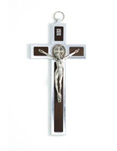 St. Benedict Crucifix aluminium and walnut wood St. Benedict Crucifix aluminium and walnut wood