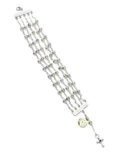 Jewel Rosary Bracelet Clear Cristal and strass