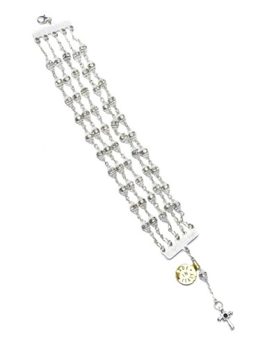 Jewel Rosary Bracelet Clear Cristal and strass