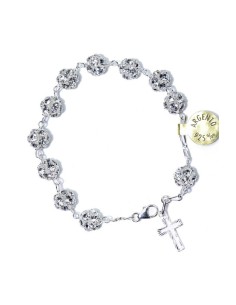 All silver color strass Rosary Bracelet All silver color strass Rosary Bracelet
