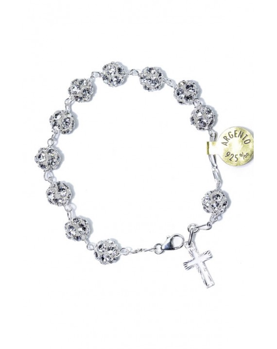 All silver color strass Rosary Bracelet