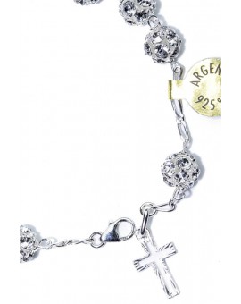 All silver color strass Rosary Bracelet